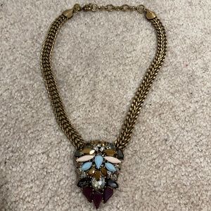 J. Crew Gold Necklace with Stone Cluster
